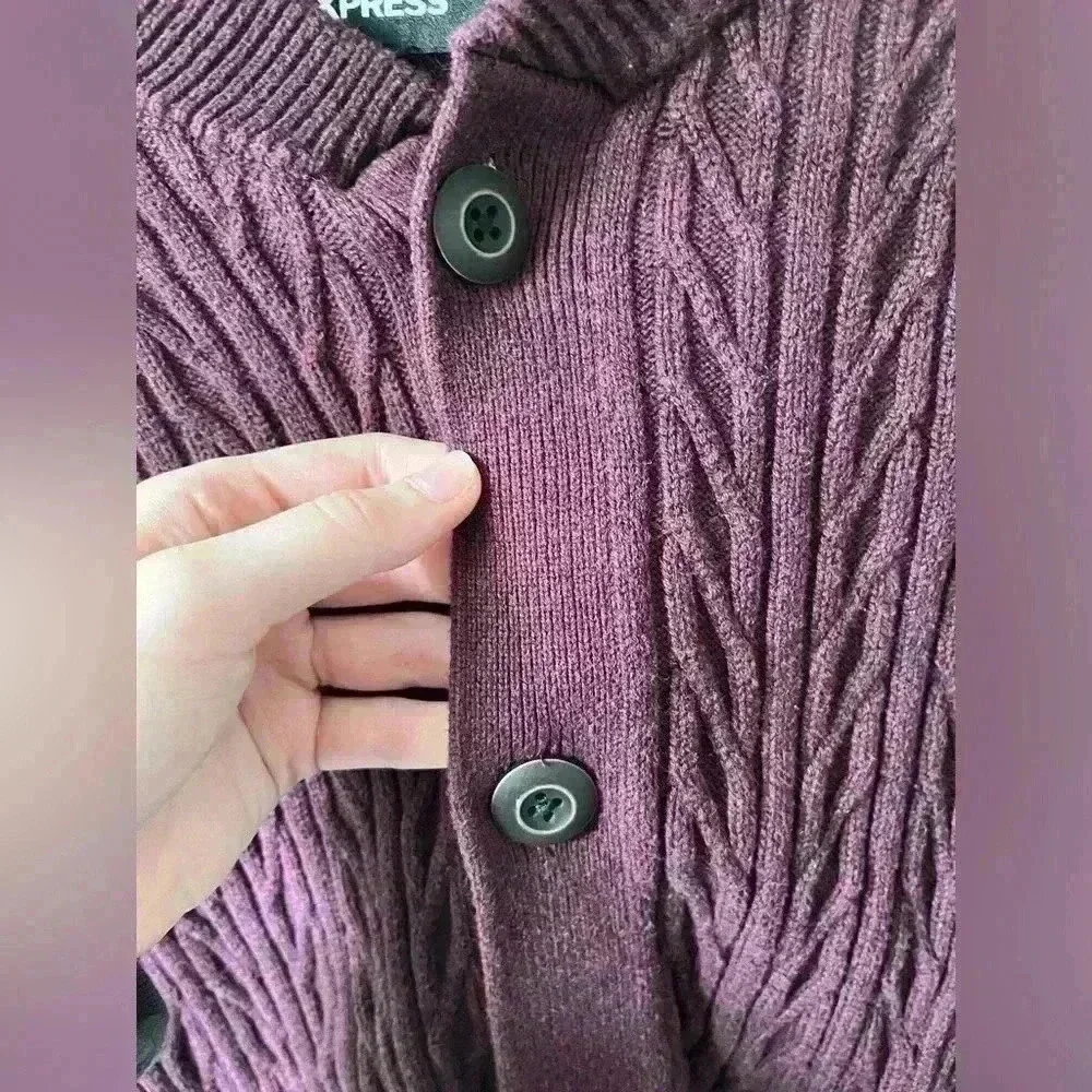 Express brand burgundy knit‎ button down cardigan